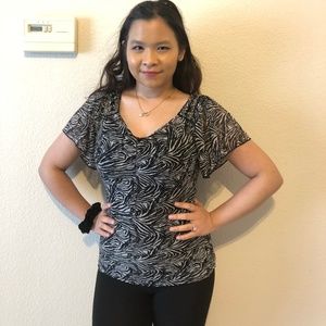 Charlotte Russe Sexy Zebra Top w/ Flutter Sleeves
